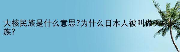 大核民族是什么意思?为什么日本人被叫做大核民族？