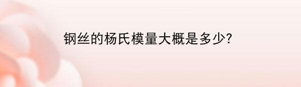 钢丝的杨氏模量大概是多少？