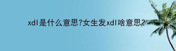 xdl是什么意思?女生发xdl啥意思？