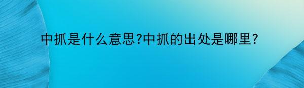 中抓是什么意思?中抓的出处是哪里？