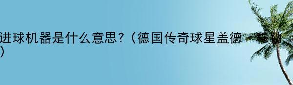 进球机器是什么意思?（德国传奇球星盖德•穆勒）