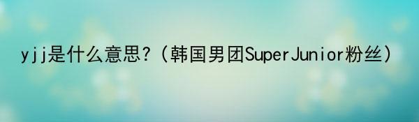 yjj是什么意思?（韩国男团SuperJunior粉丝）