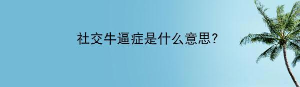 社交牛逼症是什么意思?