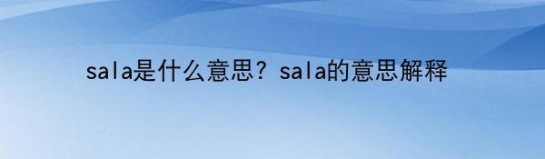 sala是什么意思? sala的意思解释