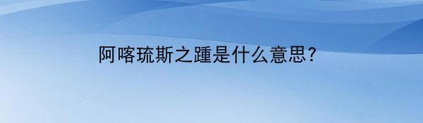 阿喀琉斯之踵是什么意思?