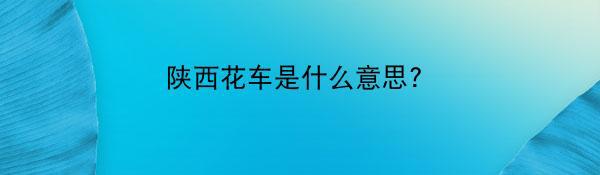 陕西花车是什么意思?