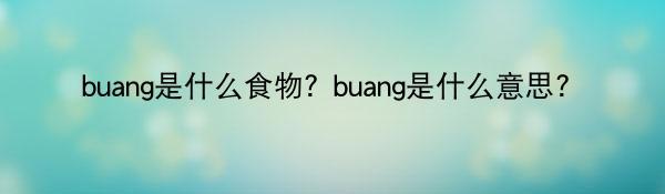 buang是什么食物？buang是什么意思？